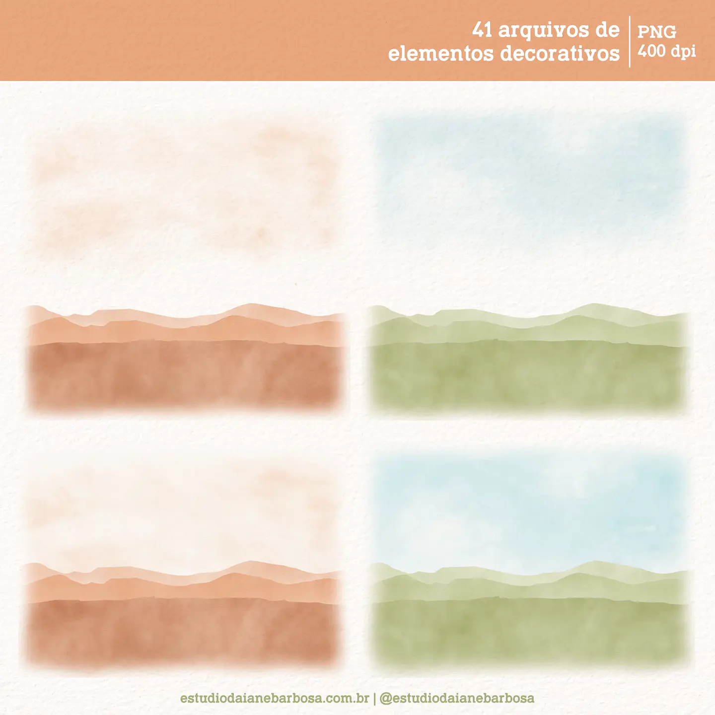 Kit Digital Sertão Aquarela - Estudio Daiane Barbosa 6
