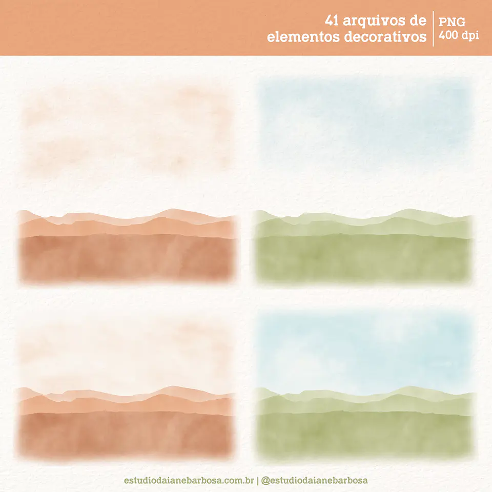 Kit Digital Sertão Aquarela - Estudio Daiane Barbosa 6