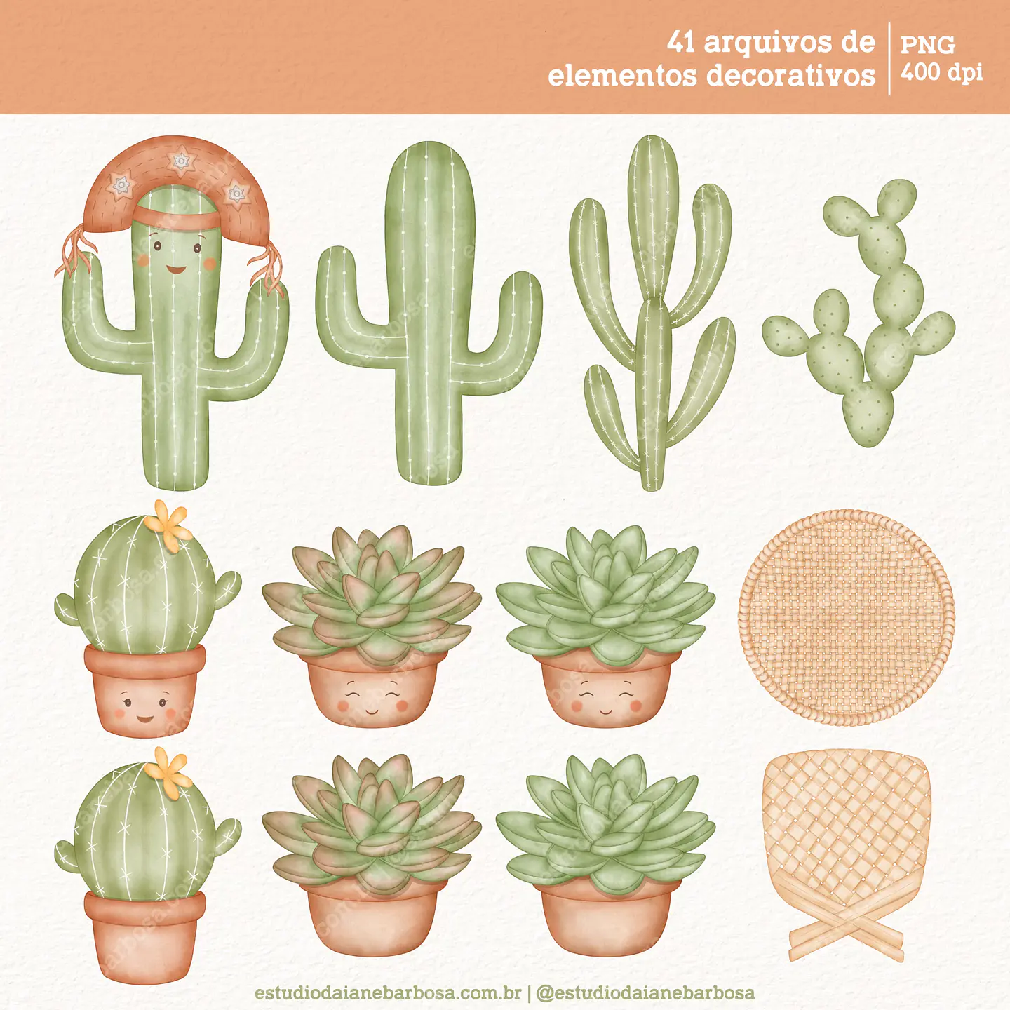 Kit Digital Sertão Aquarela - Estudio Daiane Barbosa 8