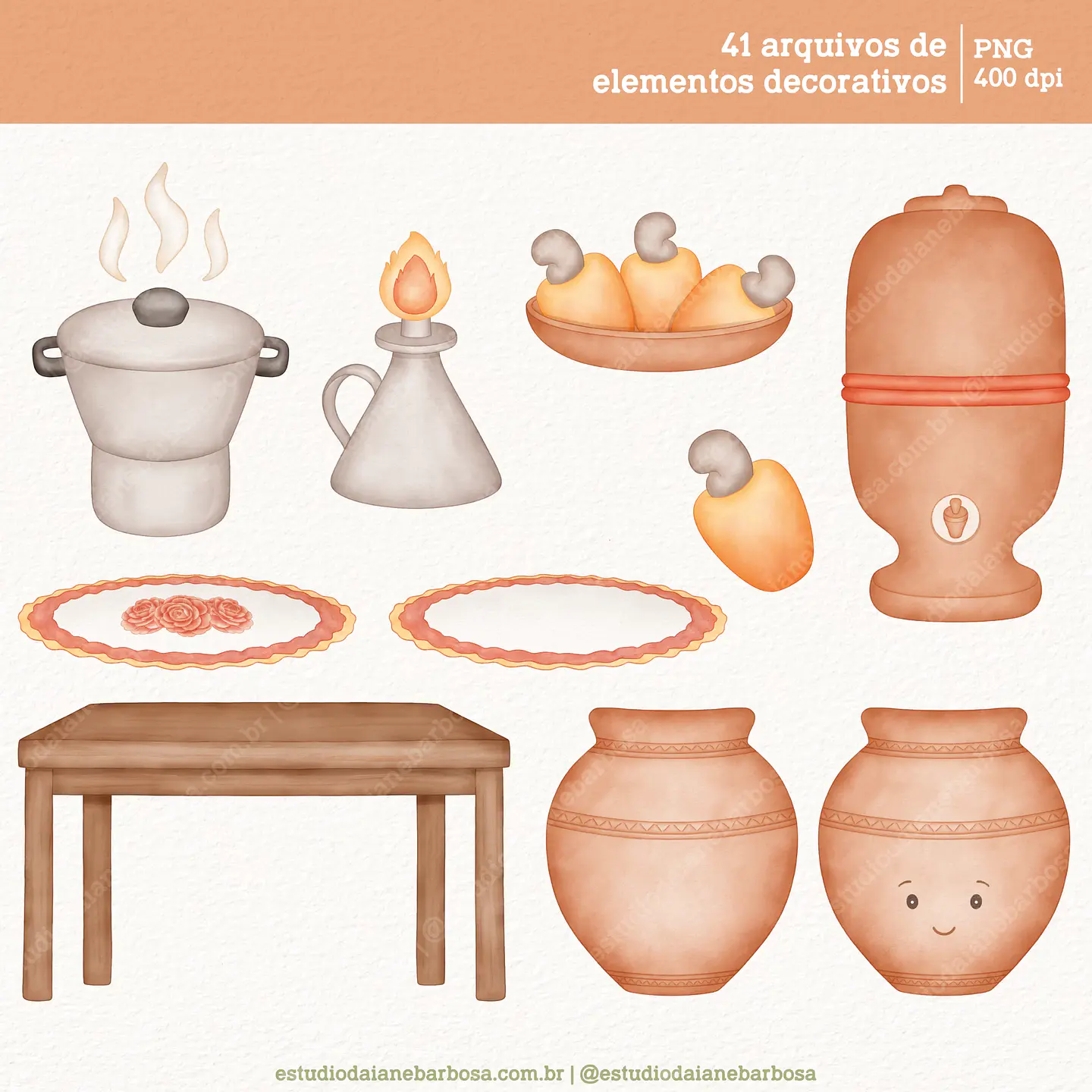 Kit Digital Sertão Aquarela - Estudio Daiane Barbosa 9
