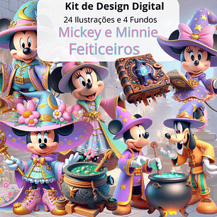 Kit Digital Minnie e Mickey Feiticeiros