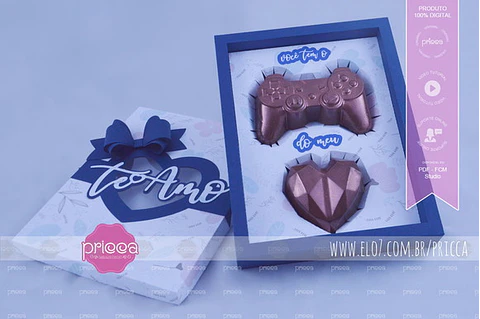 Arquivo de Corte Coração Lapidado 65grs e Controle