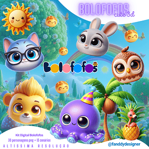 Kit Digital Bolofofos Cute 3D