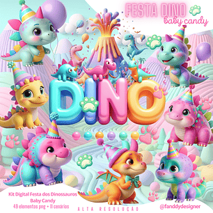 Kit Digital Dinossauros Baby Candy