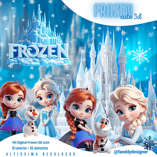 Kit Digital Frozen Cute 3D