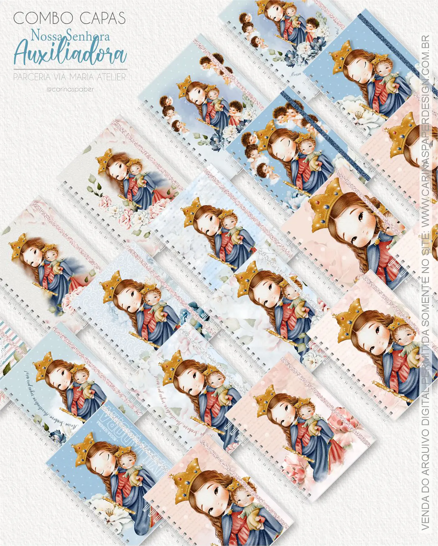 Arquivo Combo 19 capas A5 Nossa Senhora Auxiliadora - CARINAS PAPER 1
