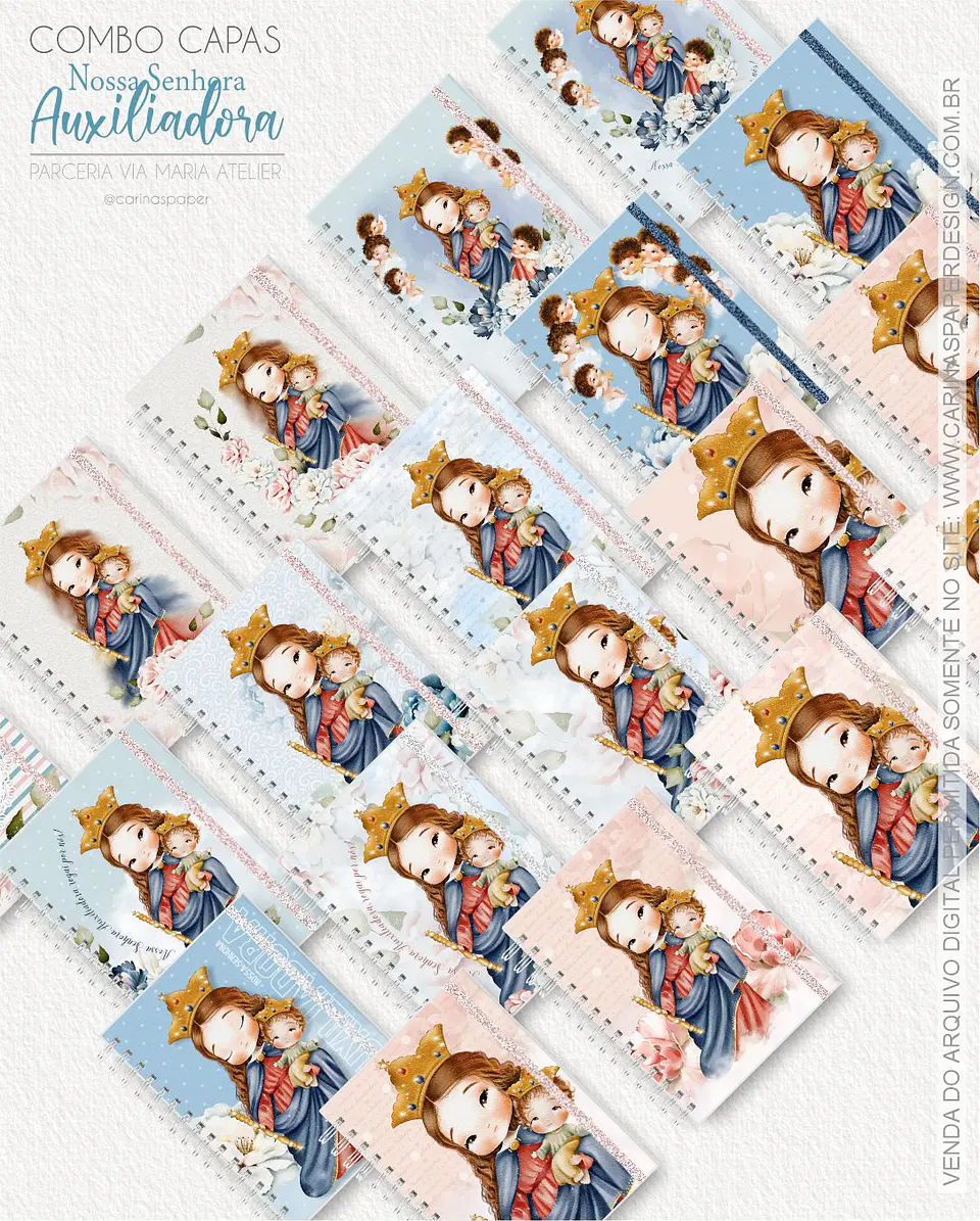 Arquivo Combo 19 capas A5 Nossa Senhora Auxiliadora - CARINAS PAPER 1
