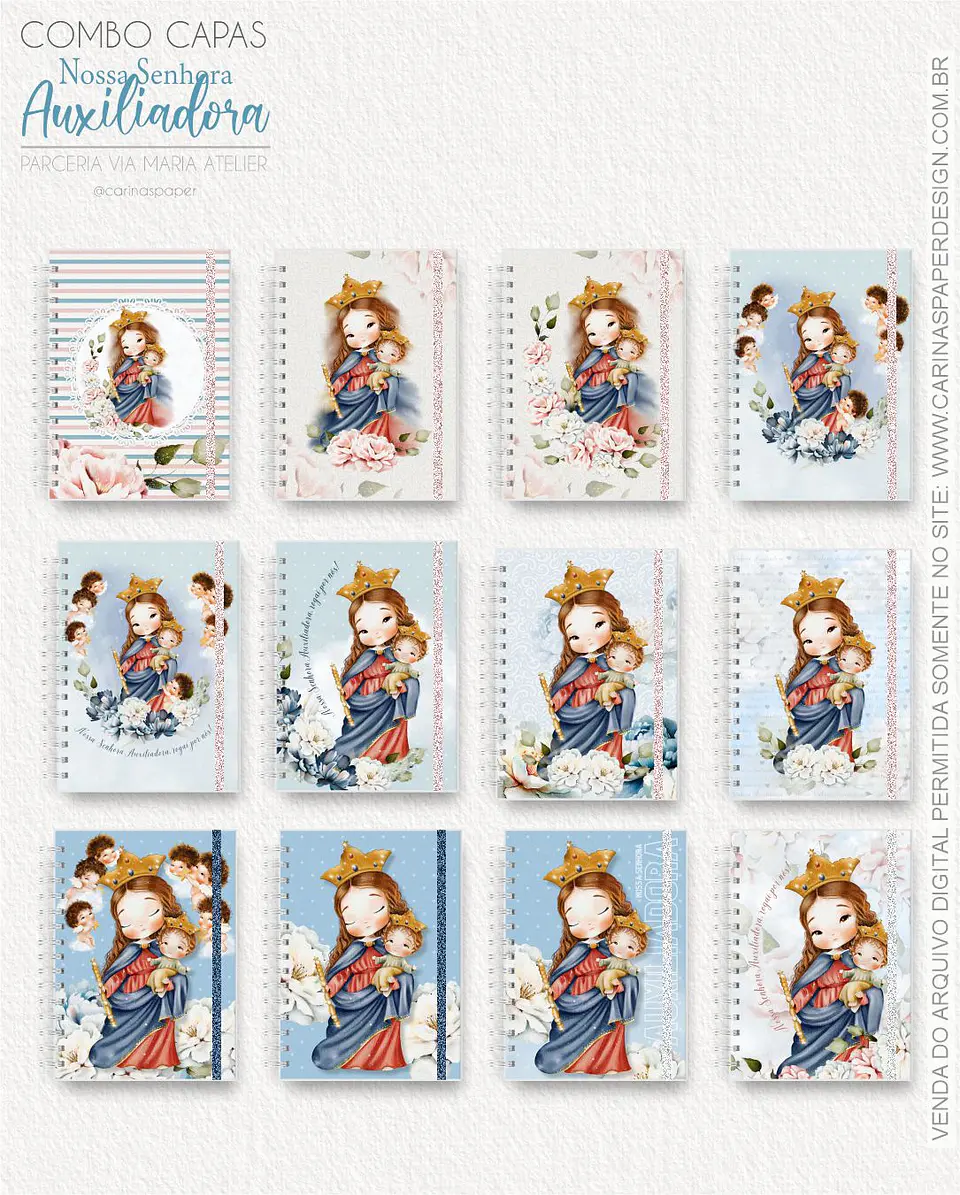 Arquivo Combo 19 capas A5 Nossa Senhora Auxiliadora - CARINAS PAPER 3