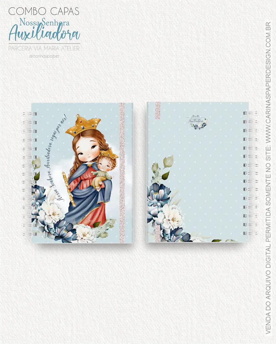 Arquivo Combo 19 capas A5 Nossa Senhora Auxiliadora - CARINAS PAPER 6