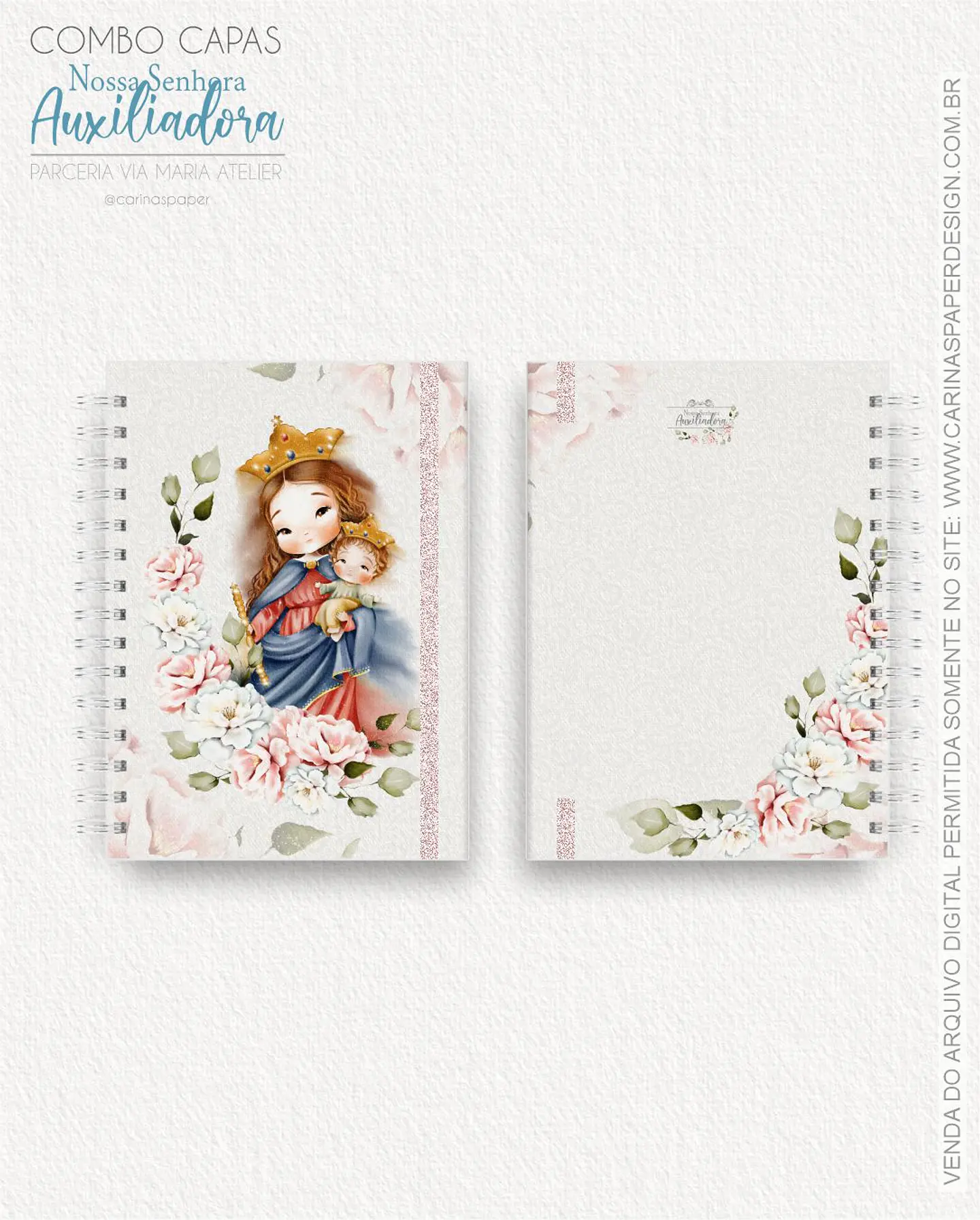 Arquivo Combo 19 capas A5 Nossa Senhora Auxiliadora - CARINAS PAPER 7