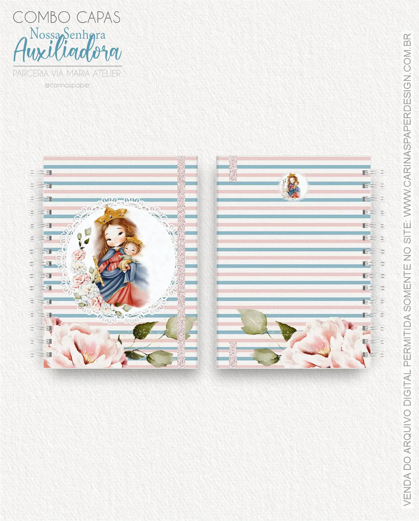 Arquivo Combo 19 capas A5 Nossa Senhora Auxiliadora - CARINAS PAPER 8