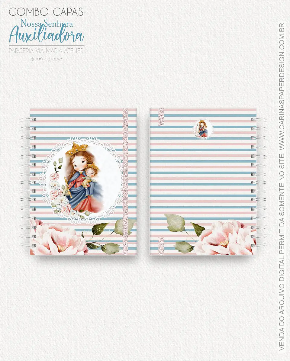Arquivo Combo 19 capas A5 Nossa Senhora Auxiliadora - CARINAS PAPER 8