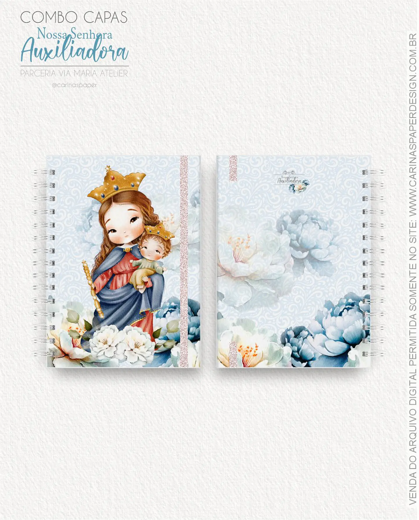 Arquivo Combo 19 capas A5 Nossa Senhora Auxiliadora - CARINAS PAPER 9