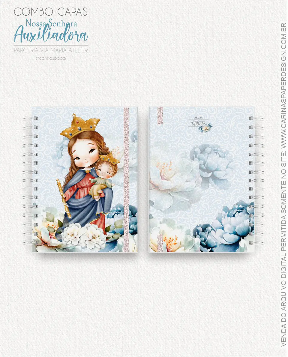 Arquivo Combo 19 capas A5 Nossa Senhora Auxiliadora - CARINAS PAPER 9
