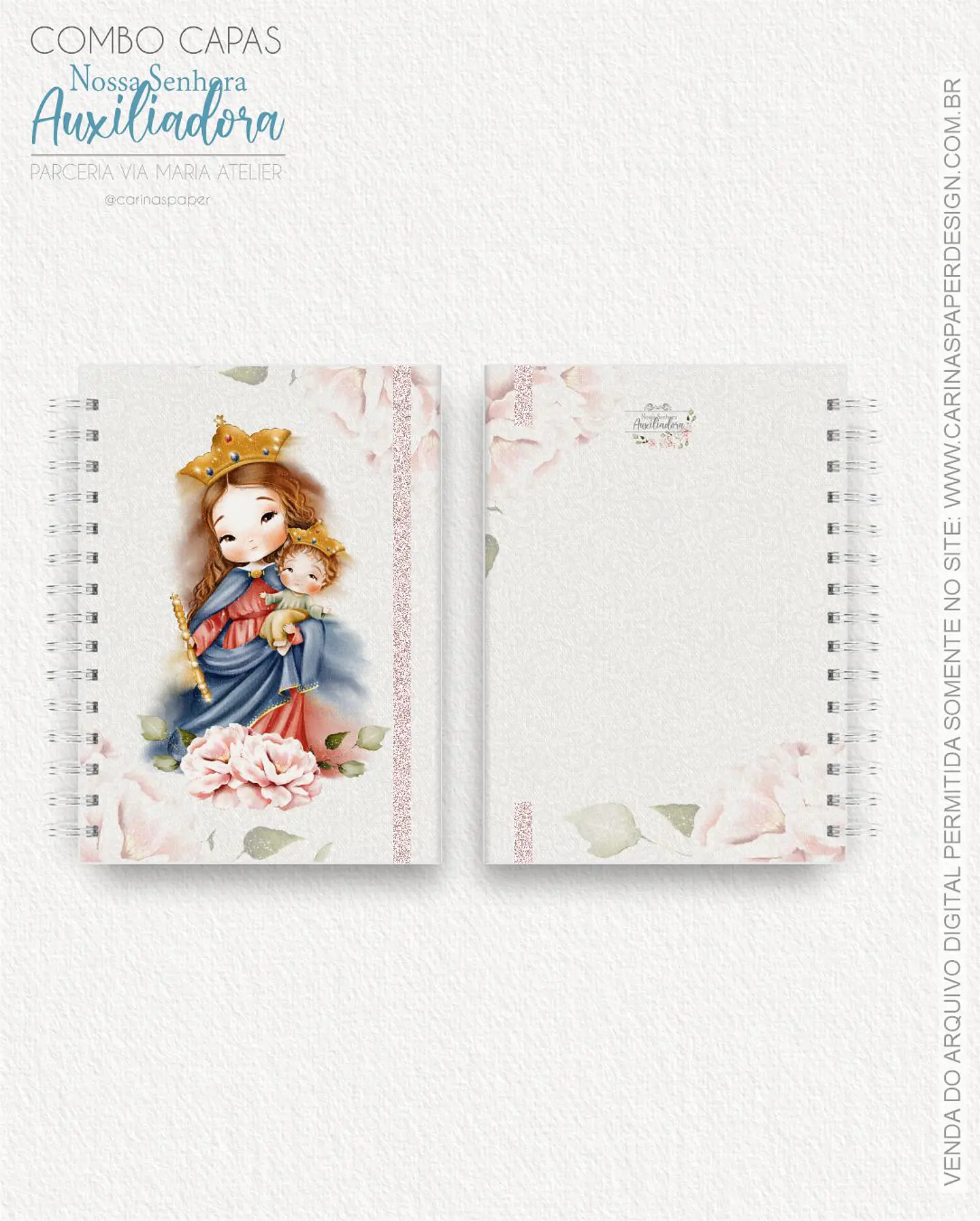 Arquivo Combo 19 capas A5 Nossa Senhora Auxiliadora - CARINAS PAPER 10