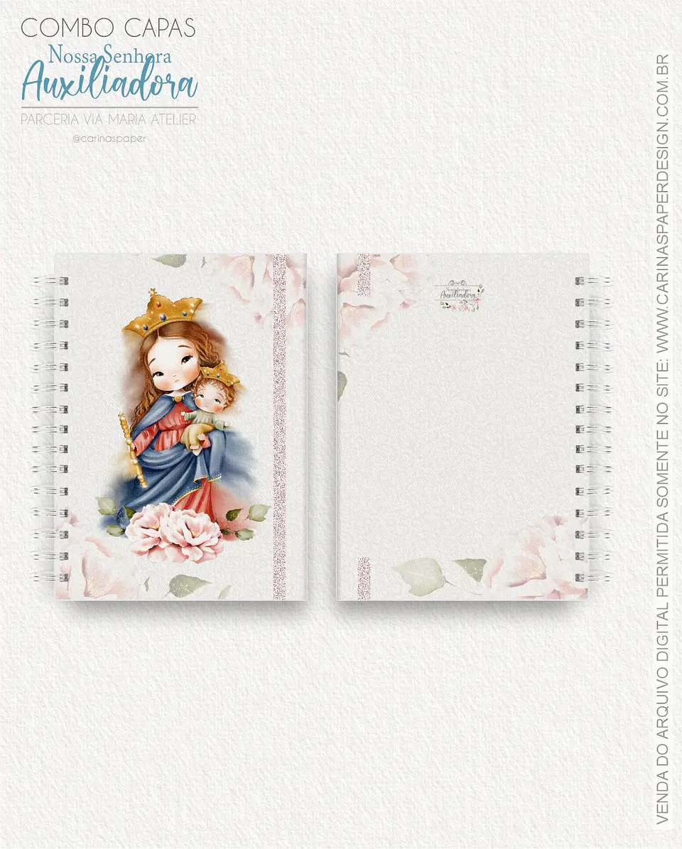 Arquivo Combo 19 capas A5 Nossa Senhora Auxiliadora - CARINAS PAPER 10