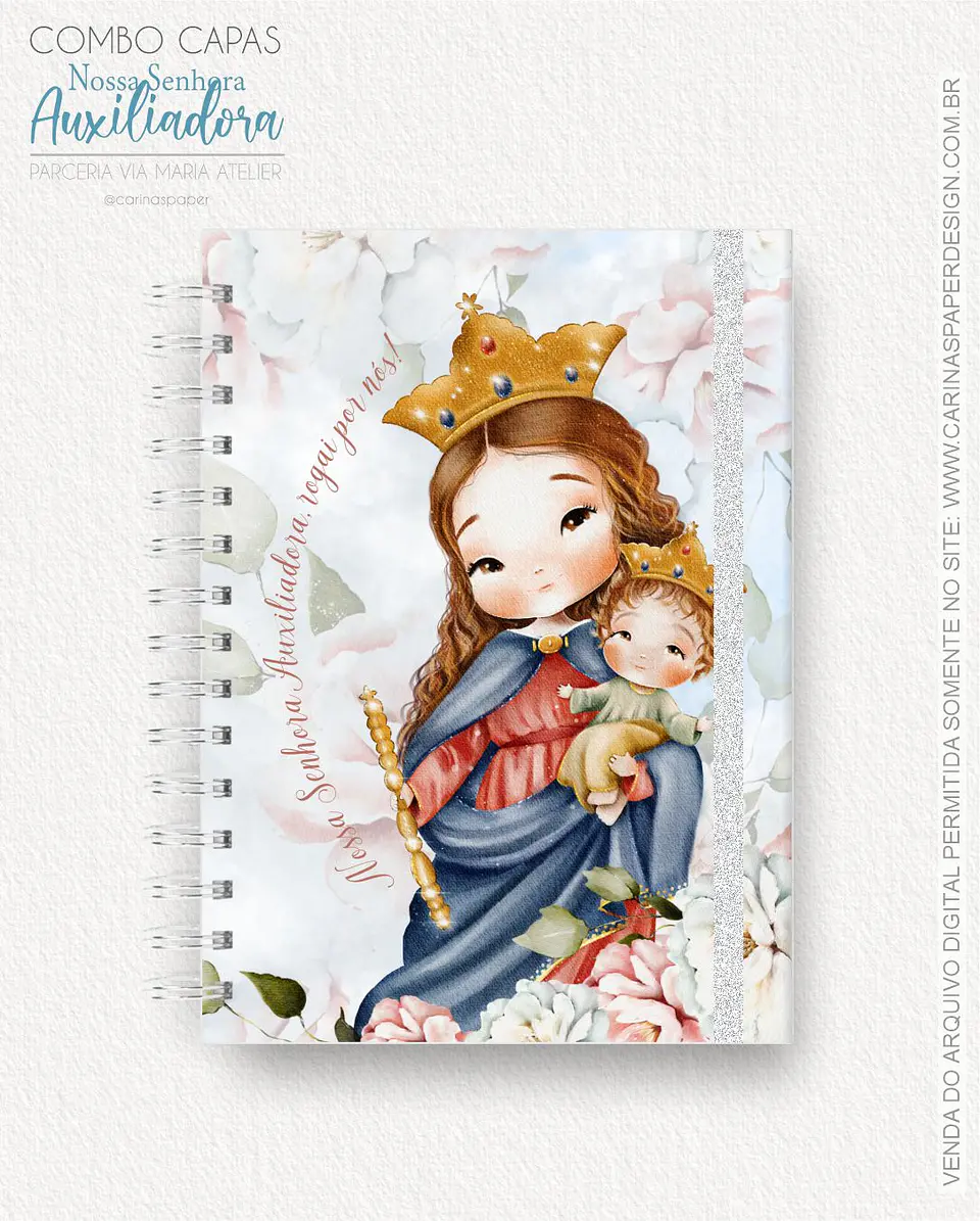 Arquivo Combo 19 capas A5 Nossa Senhora Auxiliadora - CARINAS PAPER 11