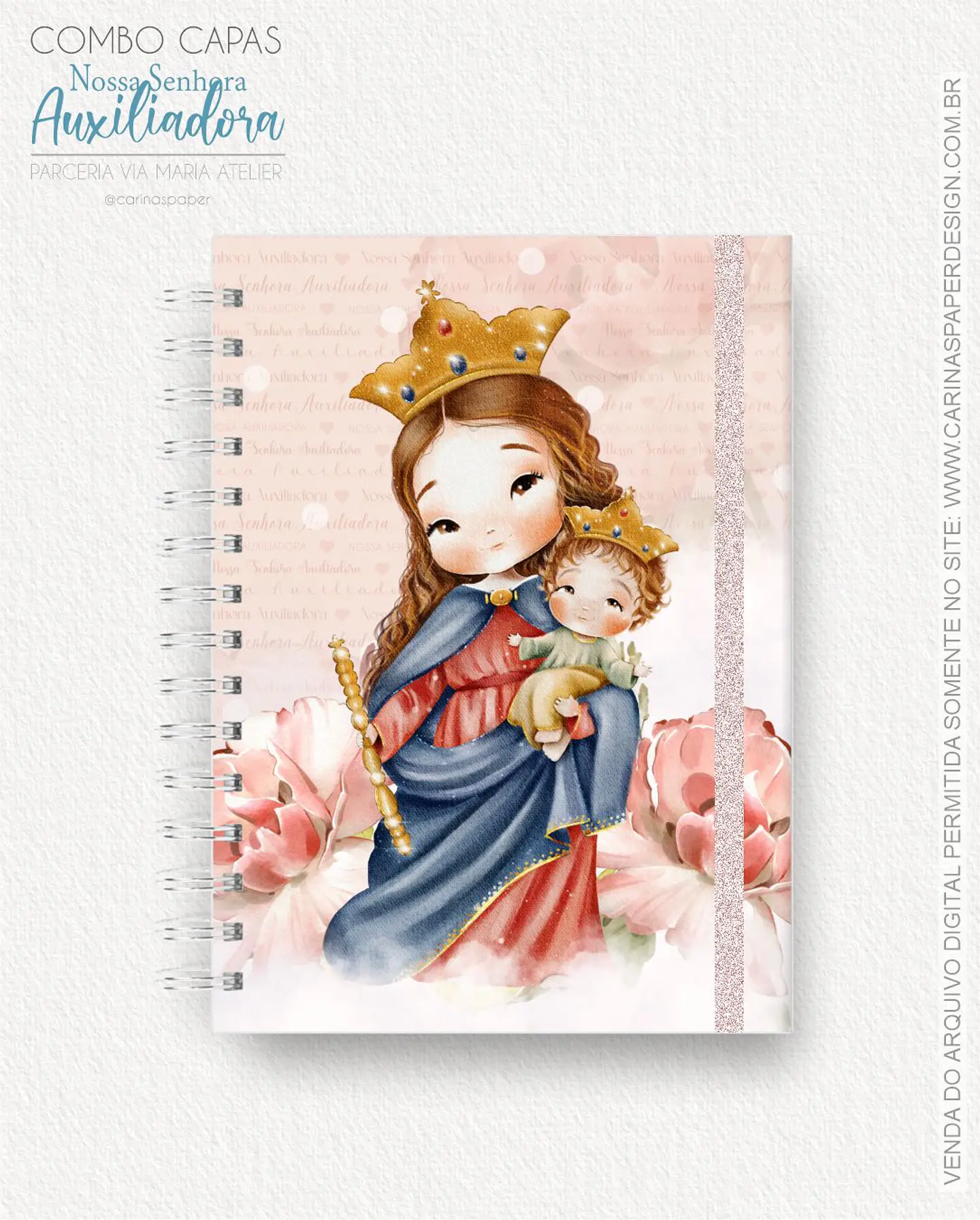 Arquivo Combo 19 capas A5 Nossa Senhora Auxiliadora - CARINAS PAPER 12