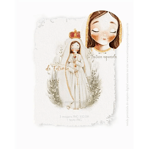 Arquivo Ilustração Digital Nossa Senhora de Fátima - Carinas Paper