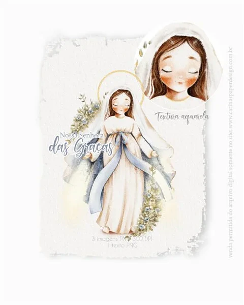 Arquivo Ilustração Digital Nossa Senhora das Graças - Carinas Paper
