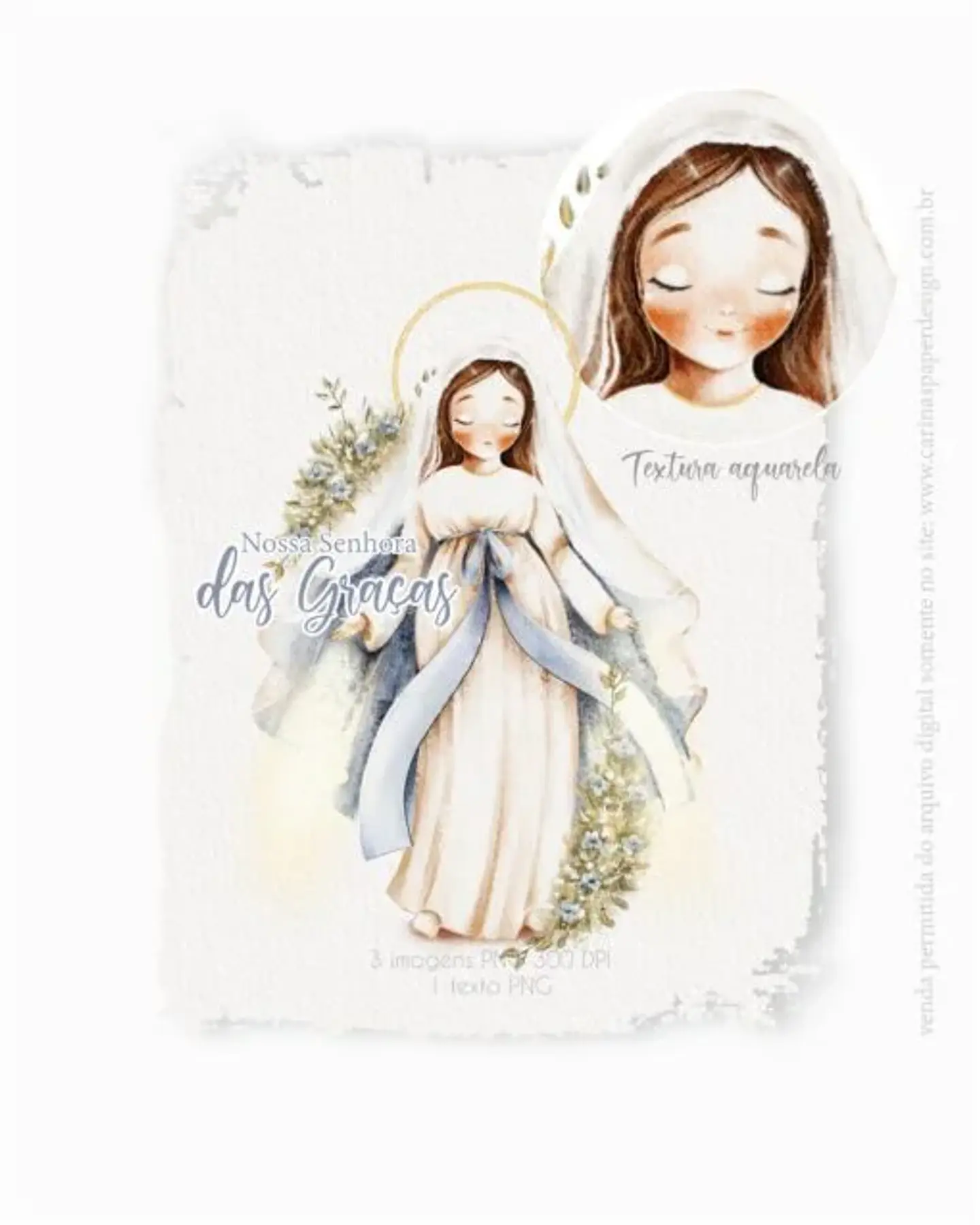 Arquivo Ilustração Digital Nossa Senhora das Graças - Carinas Paper 1