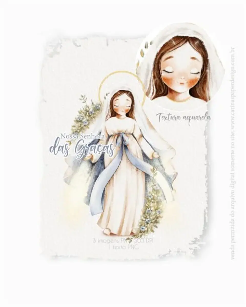 Arquivo Ilustração Digital Nossa Senhora das Graças - Carinas Paper 1