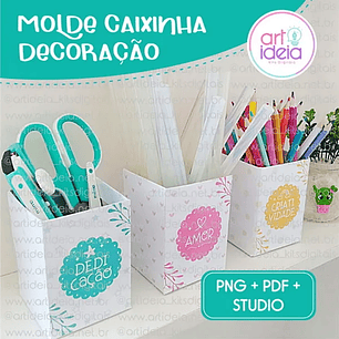 Arquivo Molde Caixinha Decoração Porta Lápis -  ART IDEIA