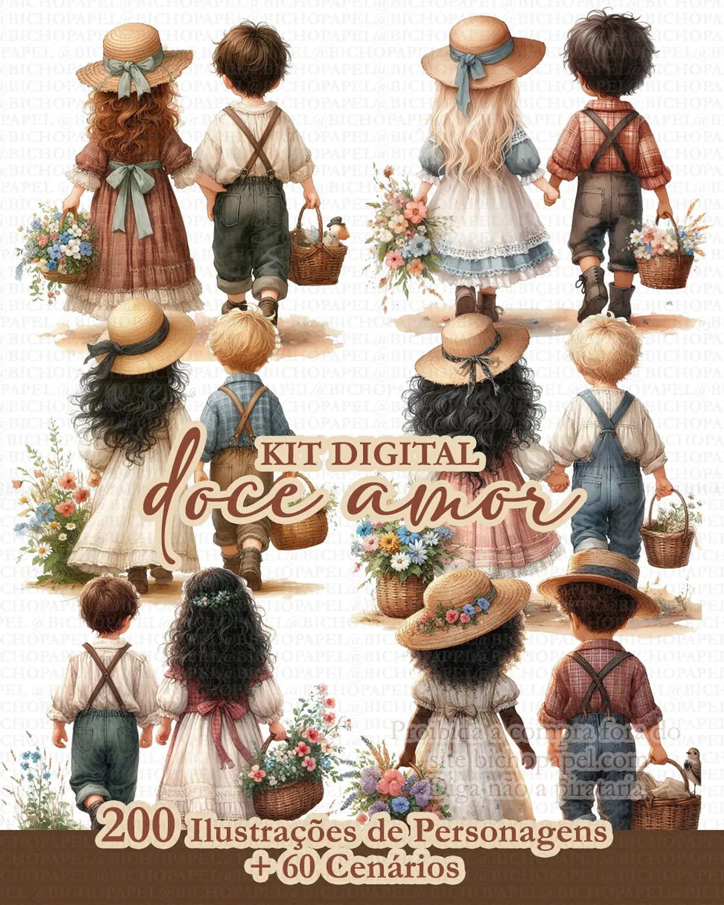 Kit Digital Doce amor - Bicho Papel 4