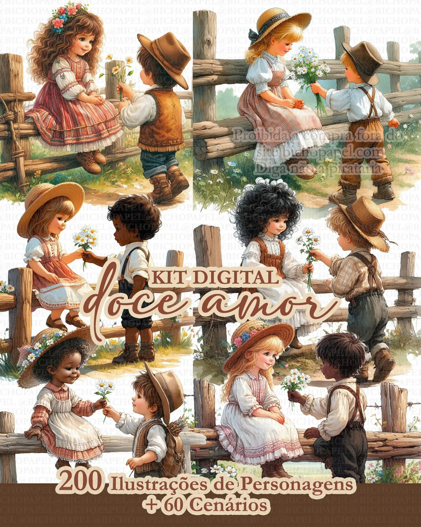 Kit Digital Doce amor - Bicho Papel 5