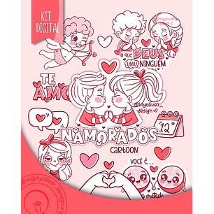 Kit Digital Dia dos Namorados Cartoon - LILY OLIVER