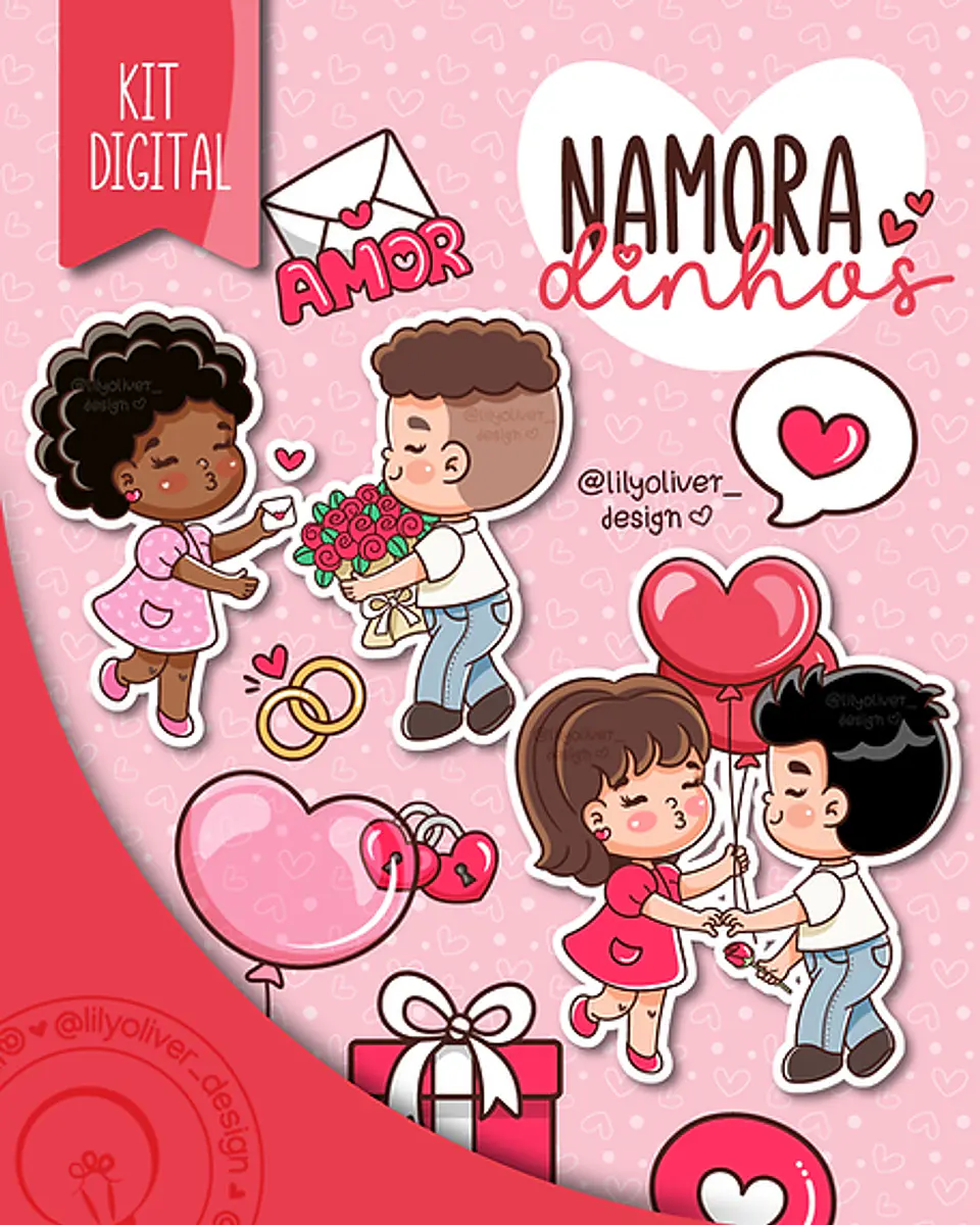 Kit Digital Dia dos Namorados Namoradinhos - LILY OLIVER 1