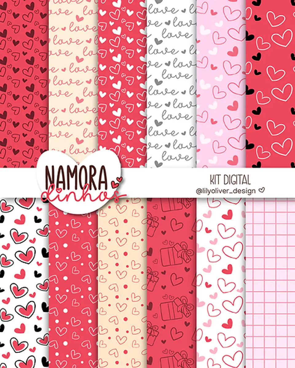 Kit Digital Dia dos Namorados Namoradinhos - LILY OLIVER 3