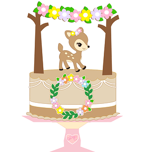 Arquivo Topo de Bolo Bosque Encantado Veado - EM CAMADAS