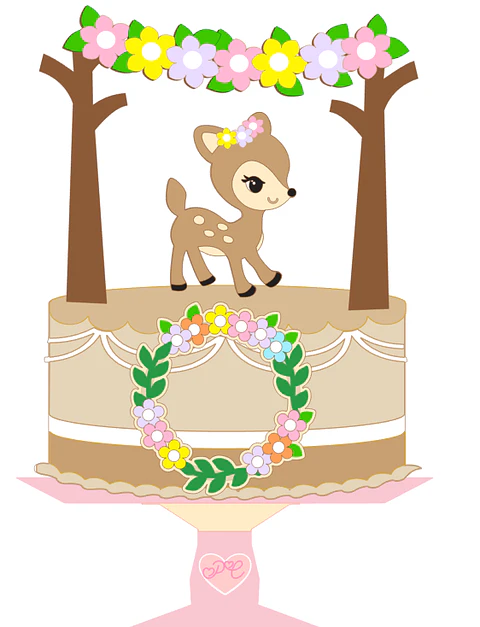 Arquivo Topo de Bolo Bosque Encantado Veado - EM CAMADAS