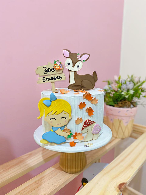 Arquivo Topo de Bolo Bosque Encantado Menina - EM CAMADAS