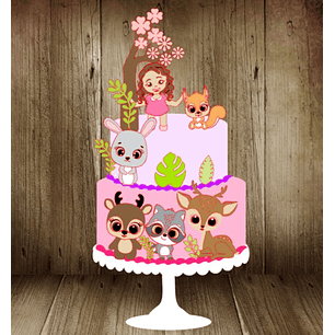 Arquivo Topo de Bolo Bosque Encantado Menina - EM CAMADAS