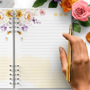 Arquivo 26 Capas Alfabeto A a Z e Miolo Pautado Floral Encanto - BICHO PAPEL