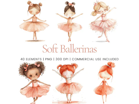 Kit Digital Bailarina Aquarela