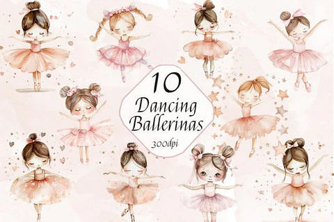 Kit Digital Bailarina Aquarela