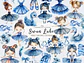 Kit Digital Bailarina Azul Aquarela - Thumbnail 2