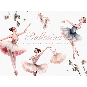 Kit Digital Bailarina Aquarela