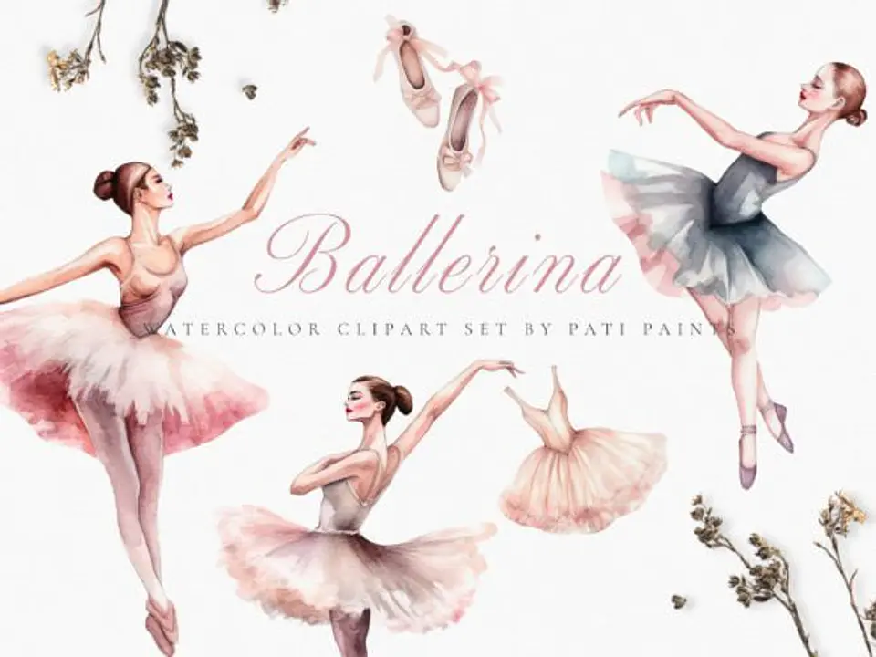 Kit Digital Bailarina Aquarela 1