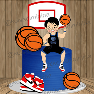 Arquivo Topo de Bolo Basquete- EM CAMADAS