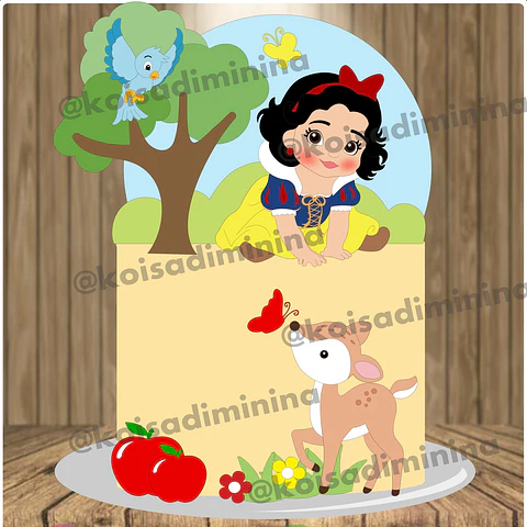 Arquivo Topo de Bolo Branca de Neve Baby - EM CAMADAS