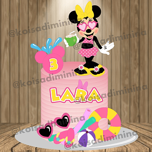Arquivo Topo de Bolo Minnie Pool Party - EM CAMADAS