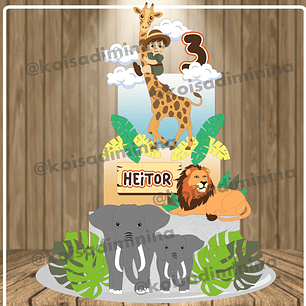 Arquivo Topo de Bolo Safari Baby - EM CAMADAS