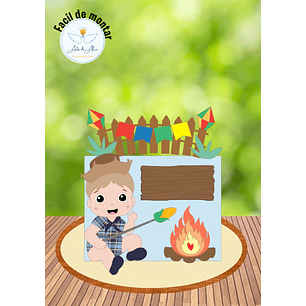 Arquivo Topo de Bolo Festa Junina Bebê Fogueira - EM CAMADAS