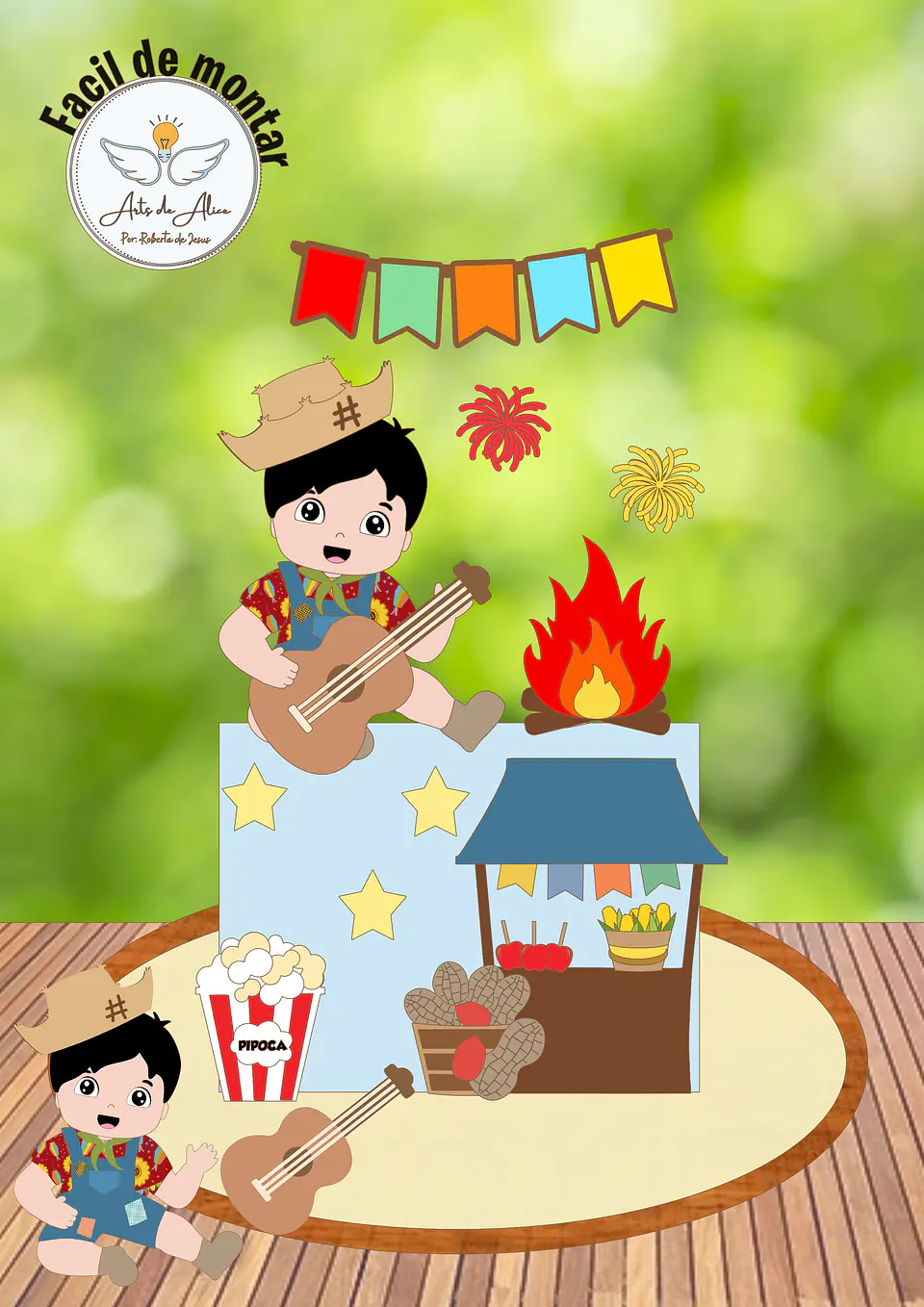 Arquivo Topo de Bolo Festa Junina Bebê Menino - EM CAMADAS 1