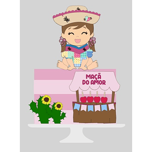 Arquivo Topo de Bolo Festa Junina Baby Barraca Maça do Amor - EM CAMADAS