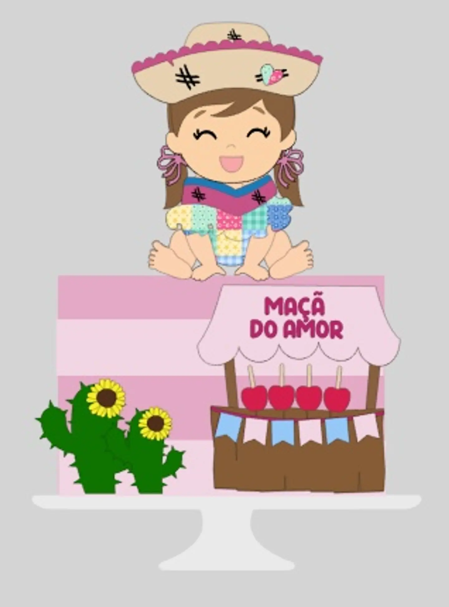 Arquivo Topo de Bolo Festa Junina Baby Barraca Maça do Amor - EM CAMADAS 1
